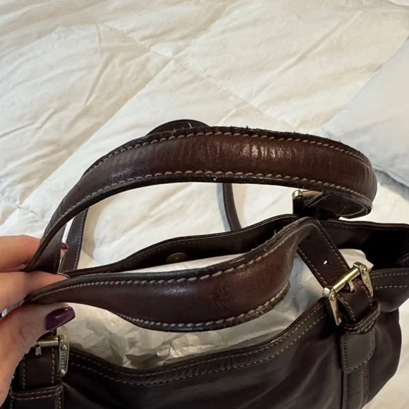 Gucci Dark Brown Web Britt Leather Shoulder Bag with Gold and Red Details - Picture 4 of 11